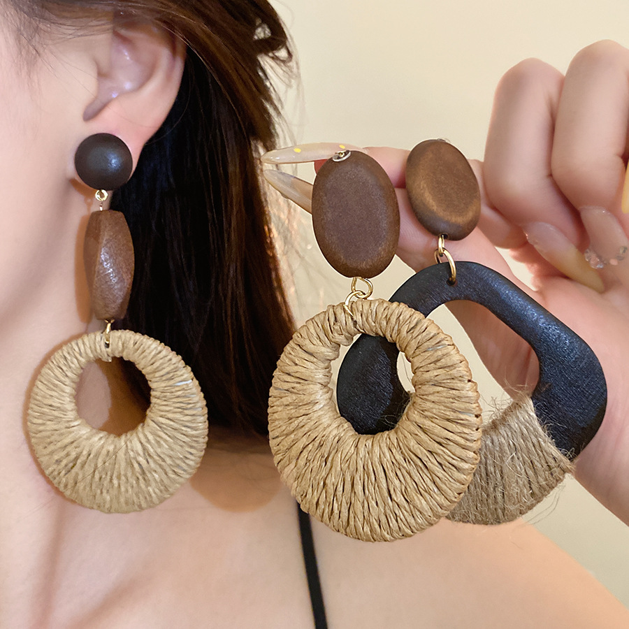 Ethnic Fashion For Ladies - Ethnic Style Hollow Out Square Wooden