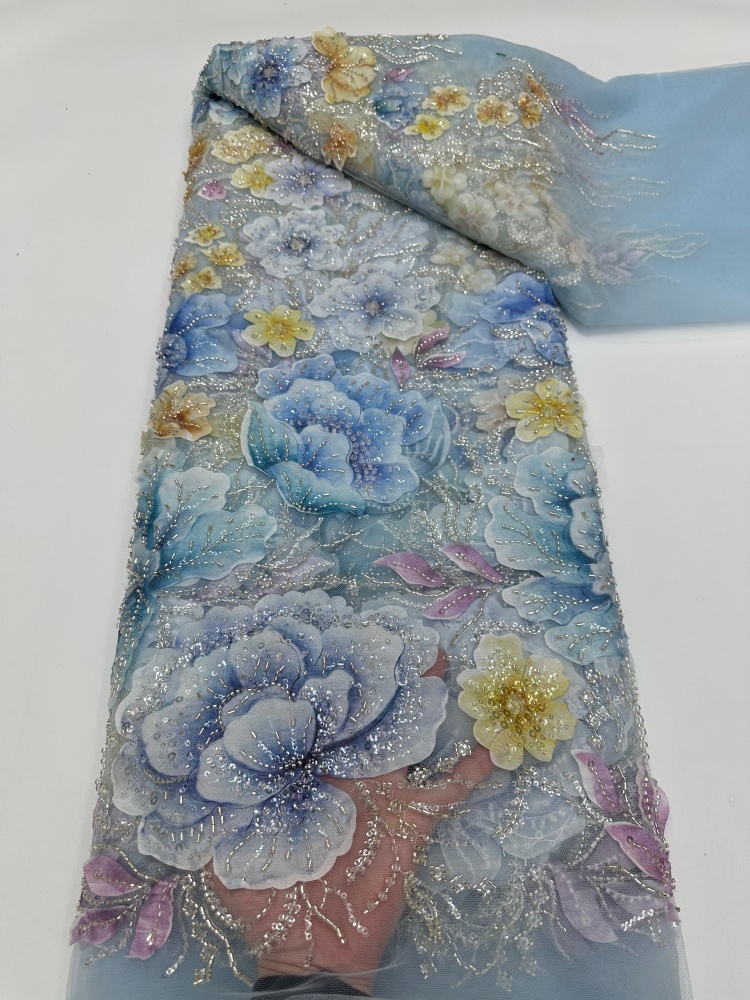 French Mesh Beaded Lace Fabric - Ethnic Fabric recension och pris