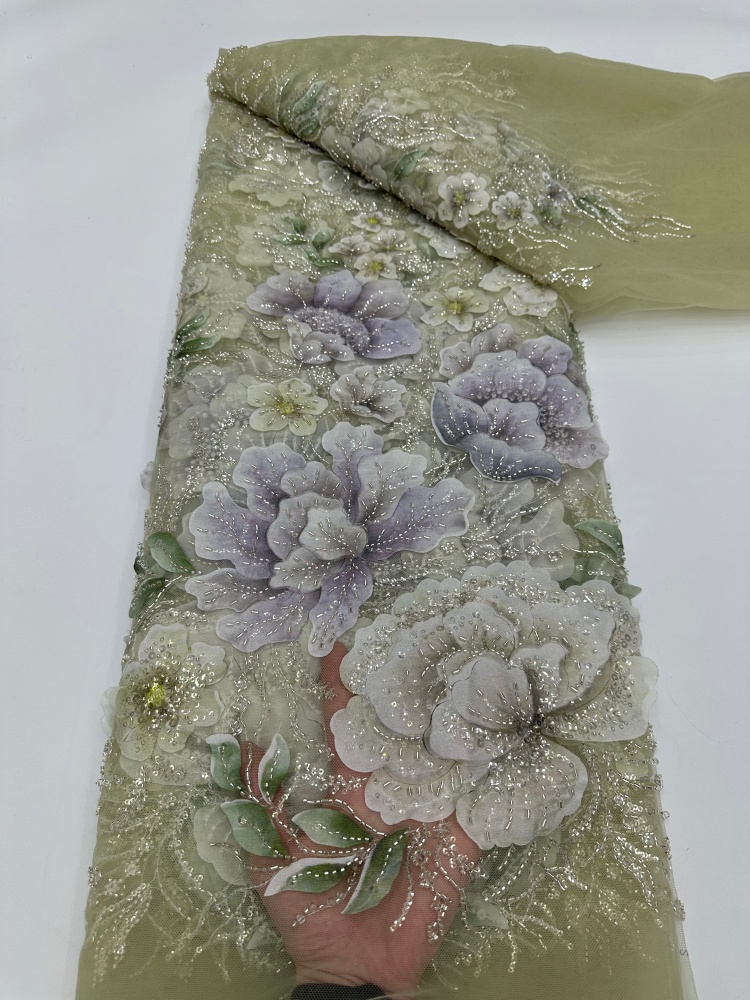 French Mesh Beaded Lace Fabric - Ethnic Fabric recension och pris