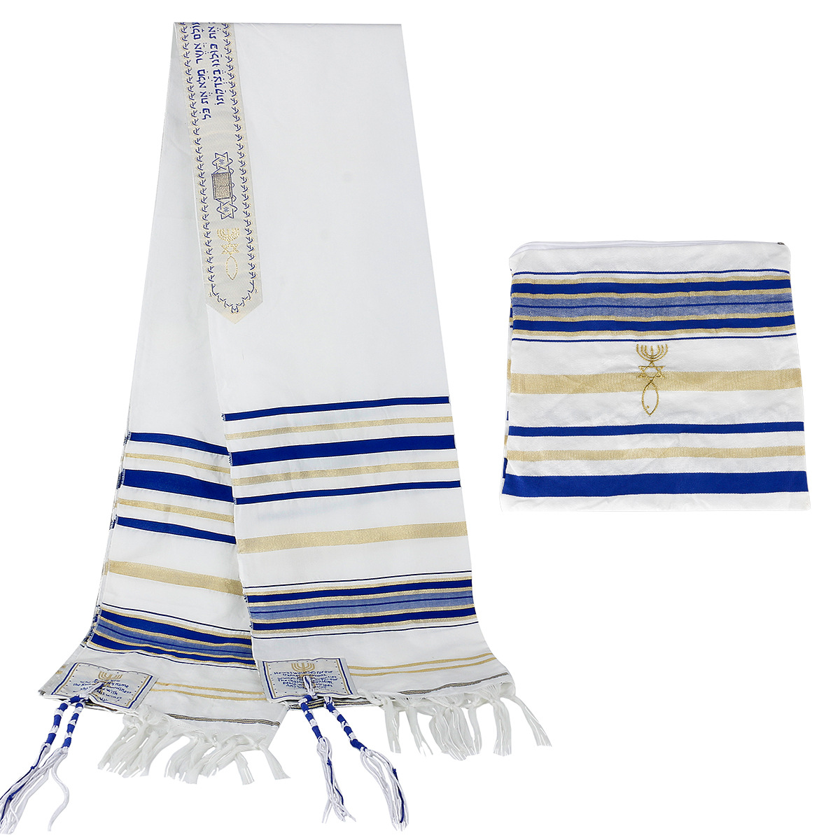 Jewish Tallit Israeli Prayer S - Ethnic Fabric recension och pris