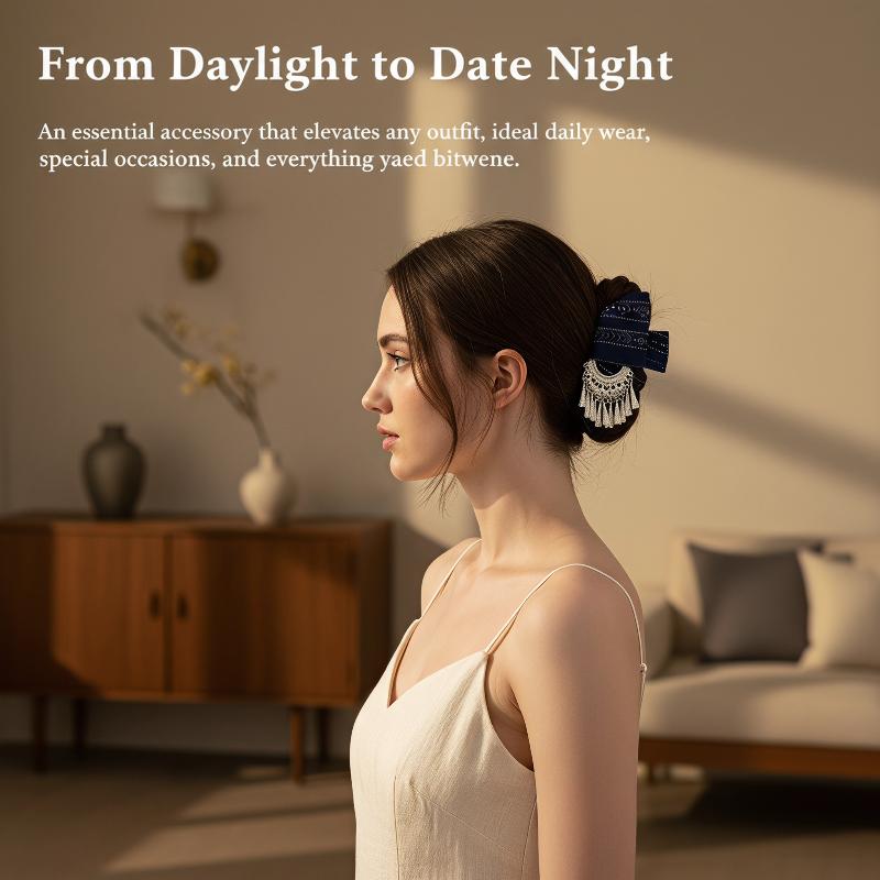 DJYOIE Ethnic Hair Claw Clip N - Ethnic Fabric recension och pris