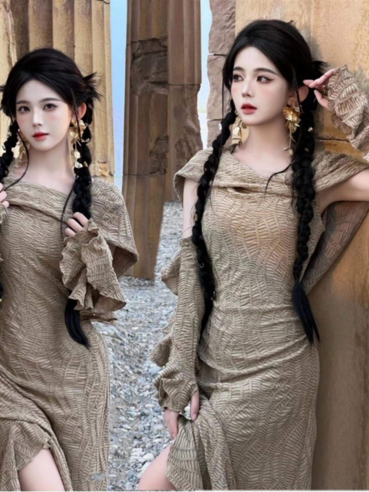 Desert  Themed Long Dress Wome - Ethnic Fashion Style recension och pris