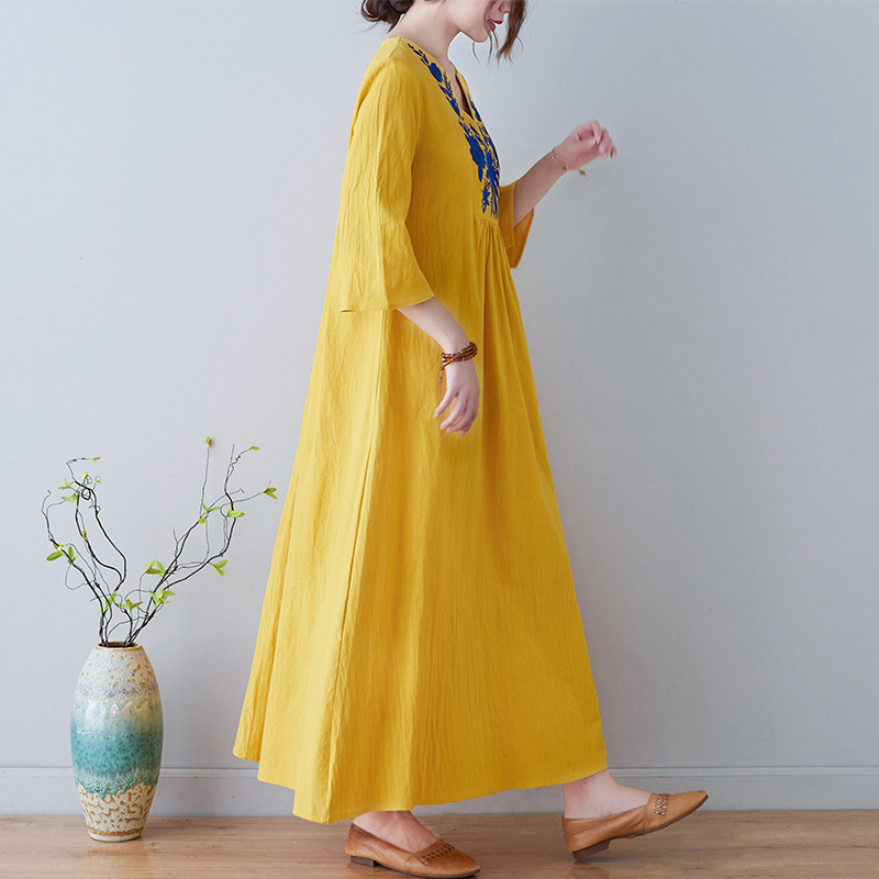 New Ethnic Style Loose Deep V- - Ethnic Fashion Style recension och pris