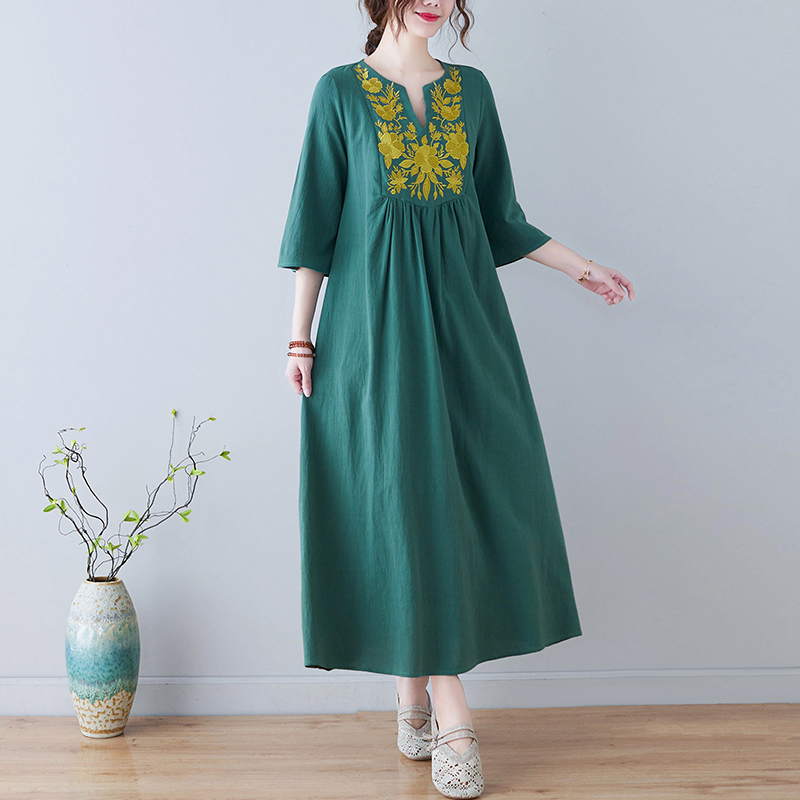 New Ethnic Style Loose Deep V- - Ethnic Fashion Style recension och pris