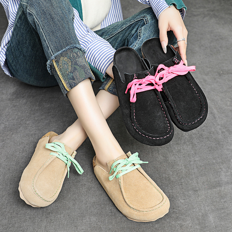 3cm Cow Suede Genuine Leather  - Ethnic Fashion Style recension och pris