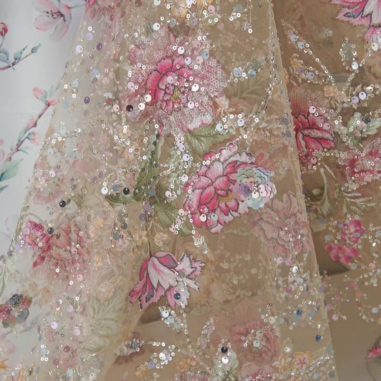 1M 120Cm Wide Luxury Beaded La - Ethnic Fabric recension och pris