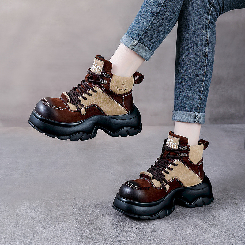 6cm Genuine Leather Wedge Fash - Ethnic Fashion Style recension och pris